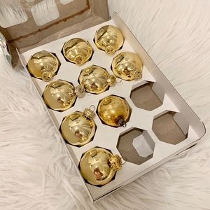 Vintage Danson Decor Christmas Gold Glass Ornaments